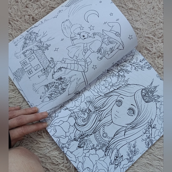 Manga / Anime GORGEOUS art adult Coloring book! Rare piece! So nice! Brand new! - Picture 4 of 6